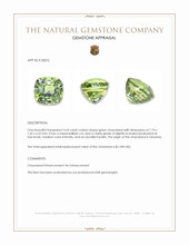 3.43 Ct. Green Chrysoberyl from Tanzania Appraisal