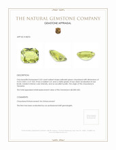 5.02 Ct. Yellowish Green Chrysoberyl from Tanzania Appraisal
