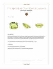5.02 Ct. Yellowish Green Chrysoberyl from Tanzania Appraisal
