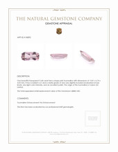 2.68 Ct. Pink Tourmaline from Ceylon (Sri Lanka) Appraisal