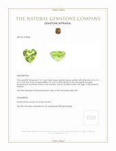 1.01 Ct. Yellowish Green Peridot from Pakistan Appraisal