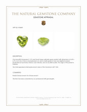1.29 Ct. Yellowish Green Peridot from Pakistan Appraisal