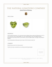 1.03 Ct. Yellowish Green Peridot from Pakistan Appraisal