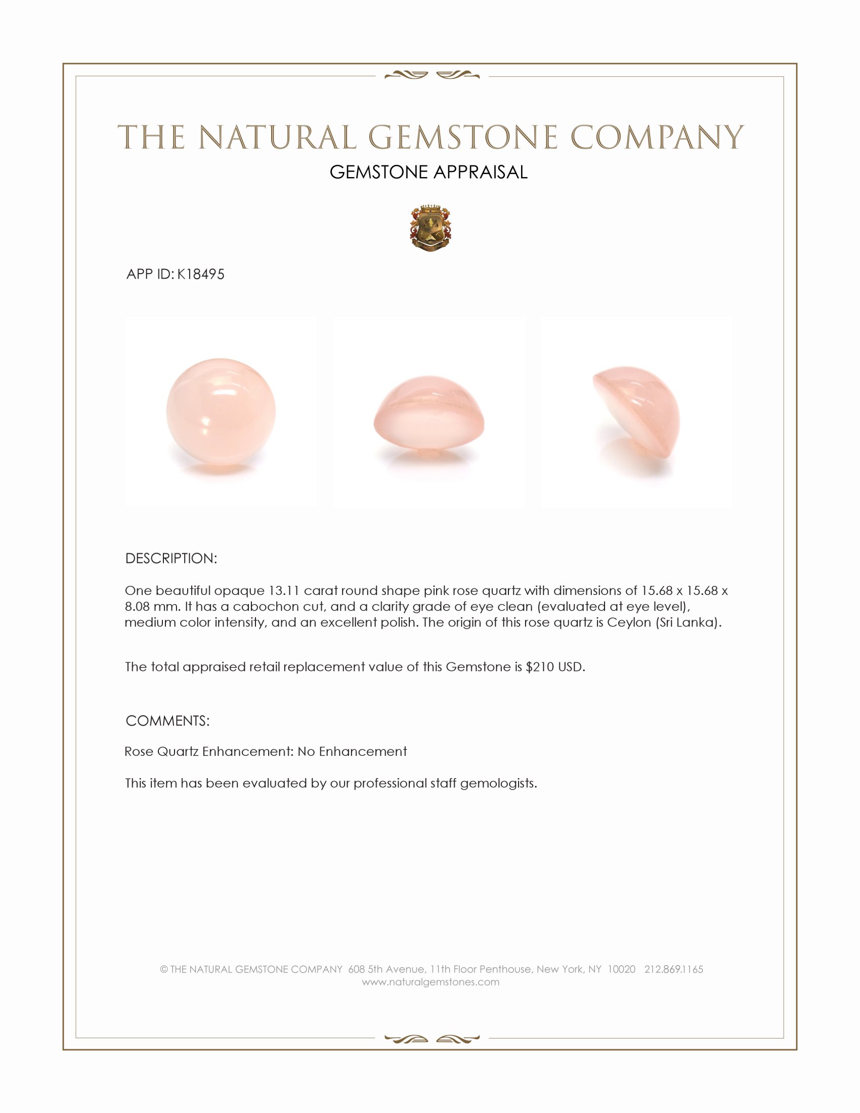 13.11 Ct. Cabochon White Opal from Ceylon (Sri Lanka)