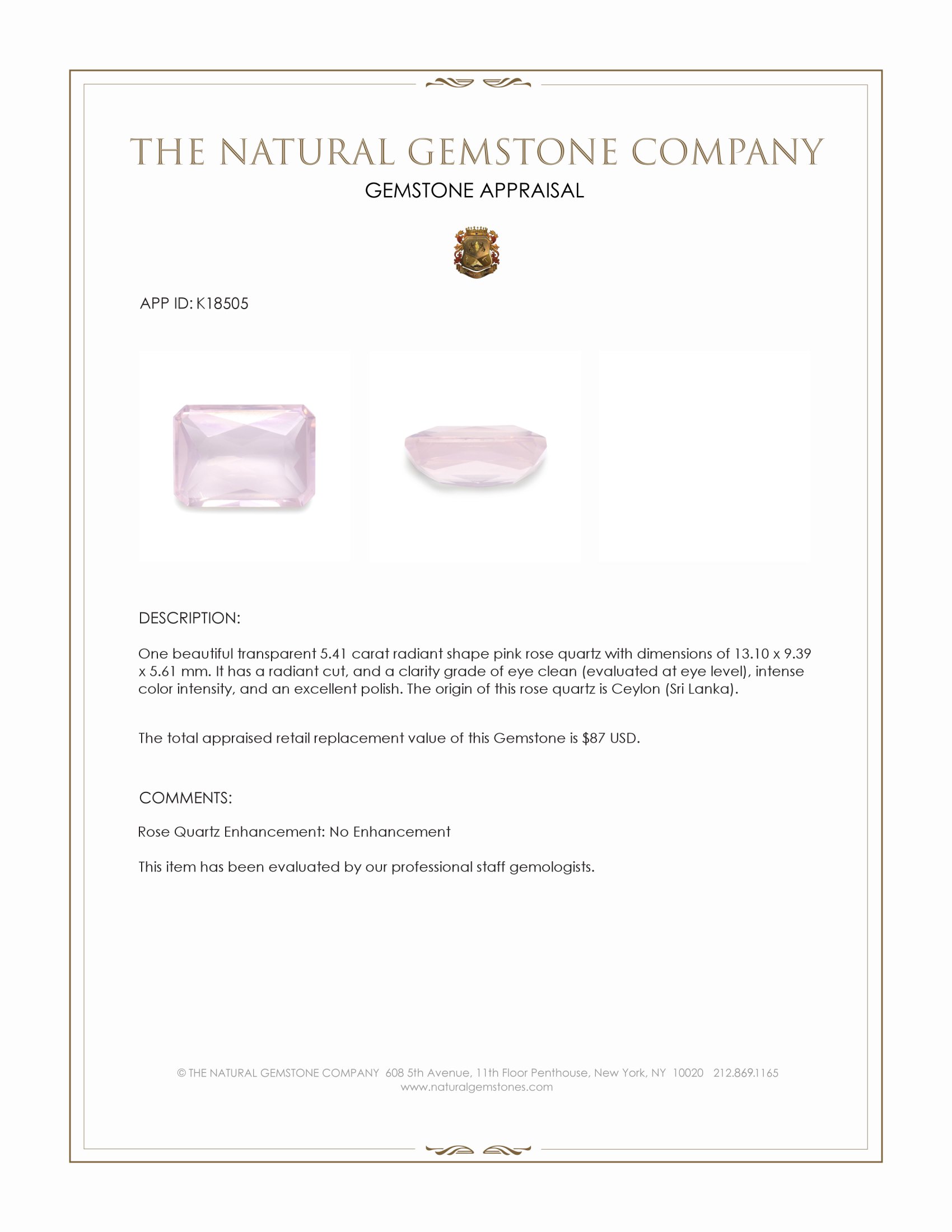 5.41 Ct. White Opal from Ceylon (Sri Lanka)