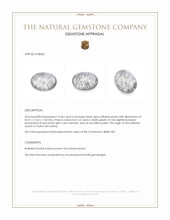 13.46 Ct. Bluish Grey Cabochon Rutilated Quartz from Ceylon (Sri Lanka) Appraisal