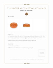 6.87 Ct. Orange Cabochon Carnelian from Brazil Appraisal