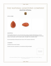 11.34 Ct. Orange Cabochon Carnelian from Brazil Appraisal