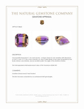 11.36 Ct. Bi Color Ametrine from Bolivia Appraisal