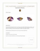 9.79 Ct. Bi Color Ametrine from Bolivia Appraisal