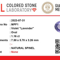 1.15 Ct. Spinel from Ceylon (Sri Lanka) Scan Report