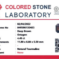4.49 Ct. Brown Tourmaline from Ceylon (Sri Lanka) Scan Report
