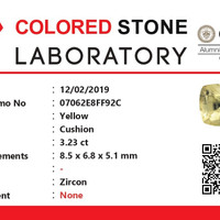 3.23 Ct. Zircon from Ceylon (Sri Lanka) Scan Report