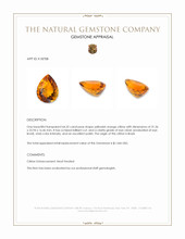 64.32 Ct. Yellowish Orange Citrine from Brazil Appraisal