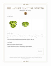1.57 Ct. Yellowish Green Peridot from Pakistan Appraisal