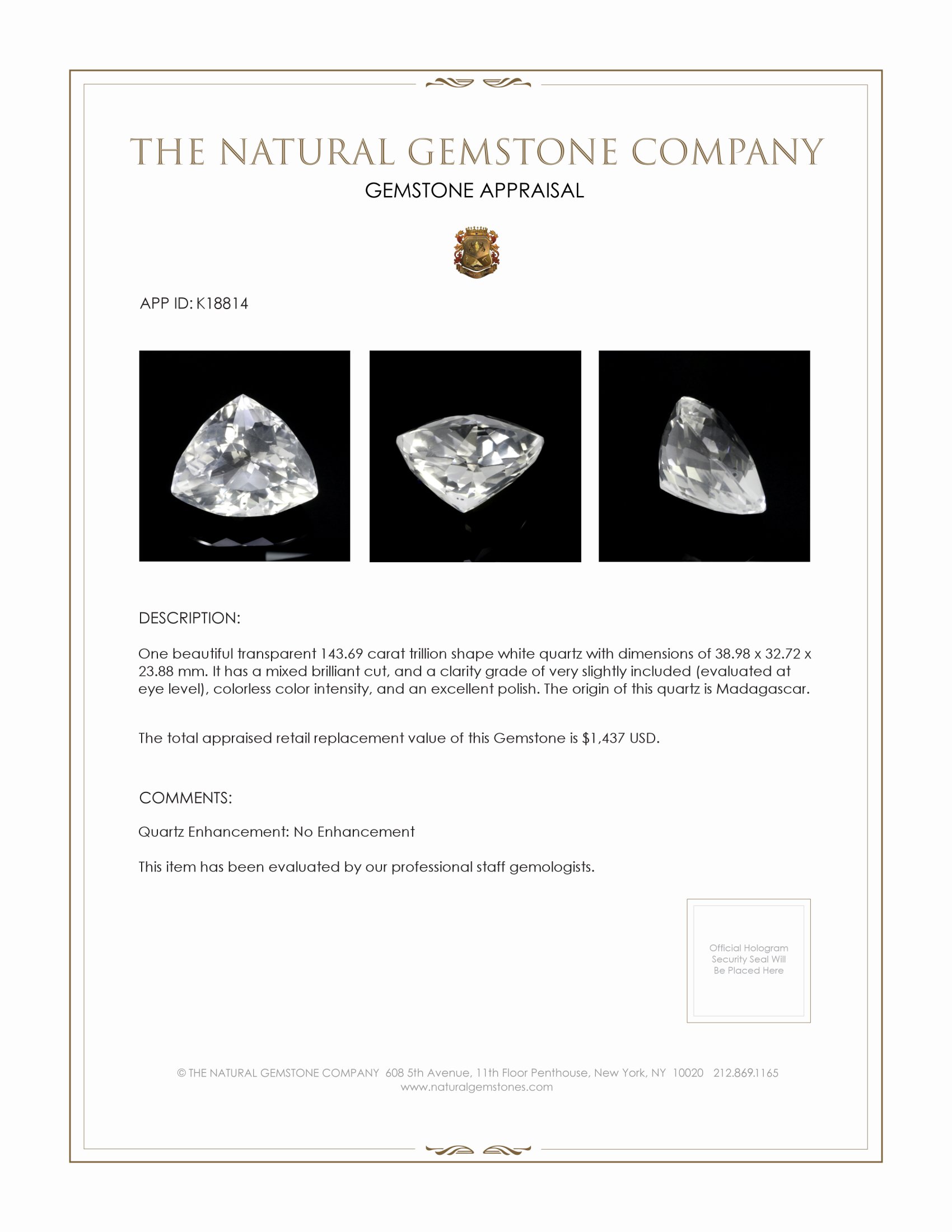 143.69 Ct. White Opal from Madagascar