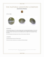 2.33 Ct. Green Cabochon Chrysoberyl from Ceylon (Sri Lanka) Appraisal