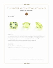 1.20 Ct. Yellowish Green Chrysoberyl from Tanzania Appraisal