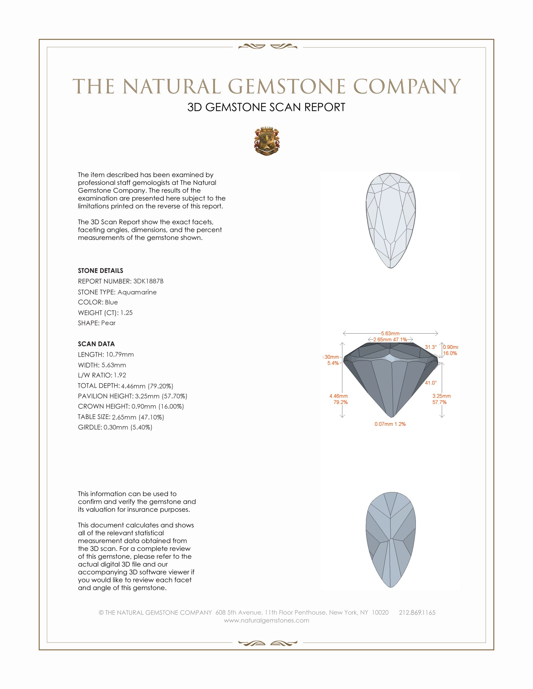 1.25 Ct. Aquamarine from Mozambique