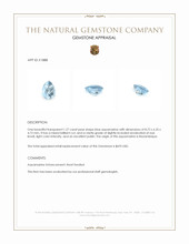 1.27 Ct. Blue Aquamarine from Mozambique Appraisal