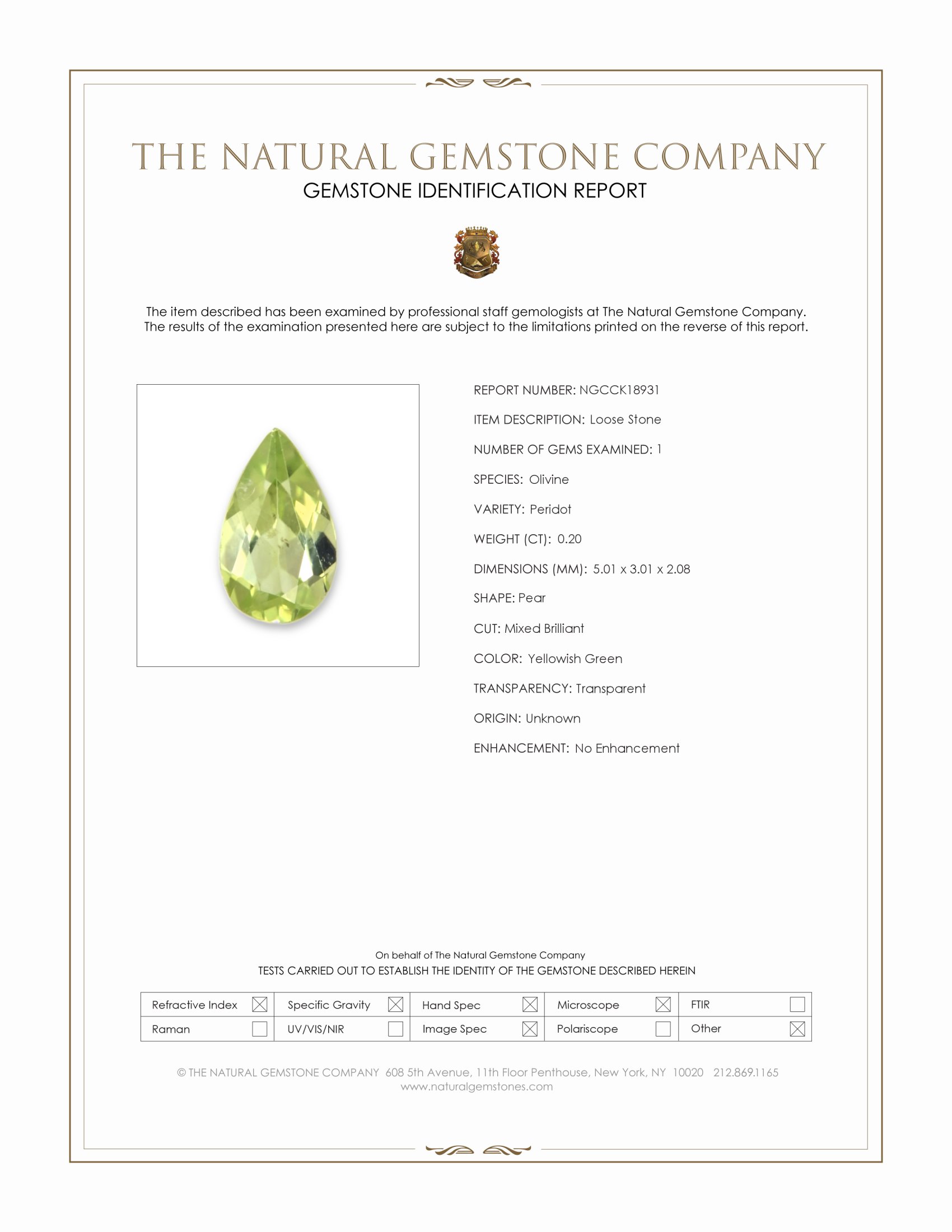 0.20 Ct. Peridot