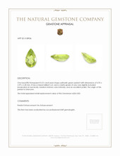 0.22 Ct. Yellowish Green Peridot from Pakistan Appraisal