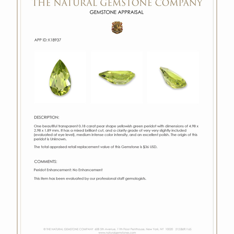 0.18 Ct. Peridot