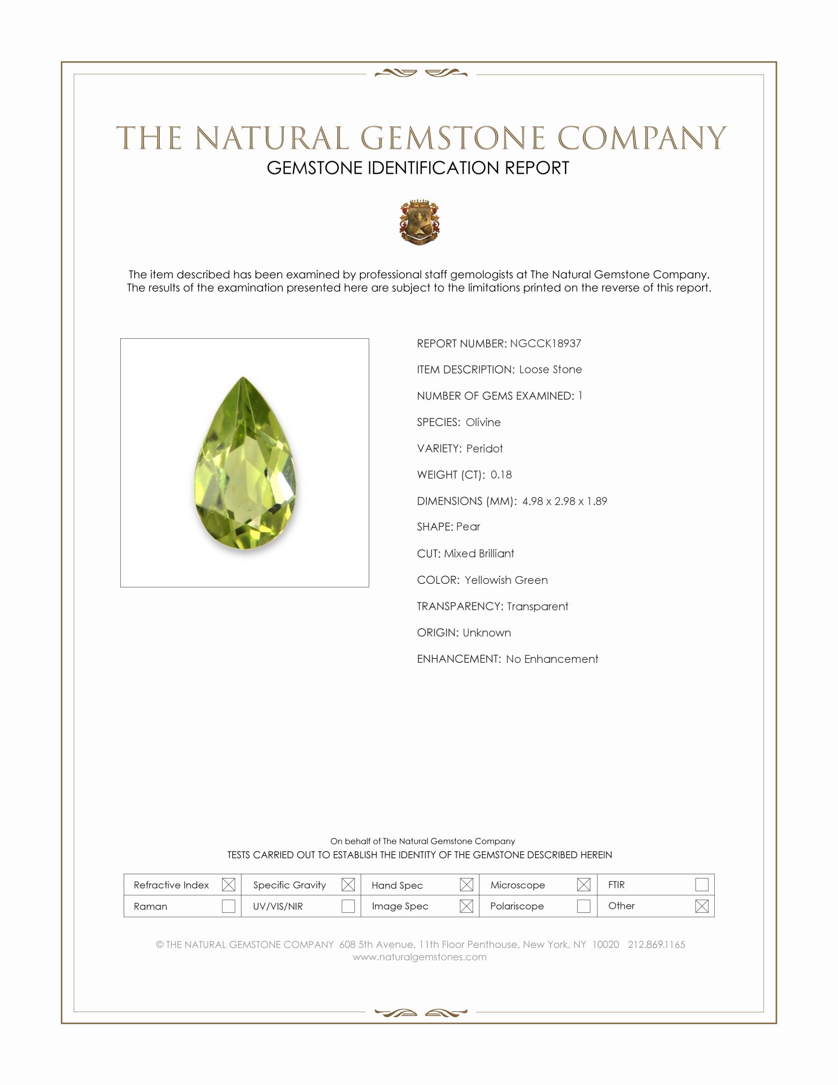 0.18 Ct. Peridot