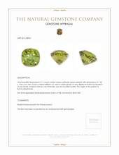 2.11 Ct. Peridot from Burma (Myanmar) Appraisal