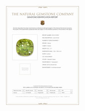 2.11 Ct. Yellowish Green Peridot from Burma (Myanmar) Scan Report