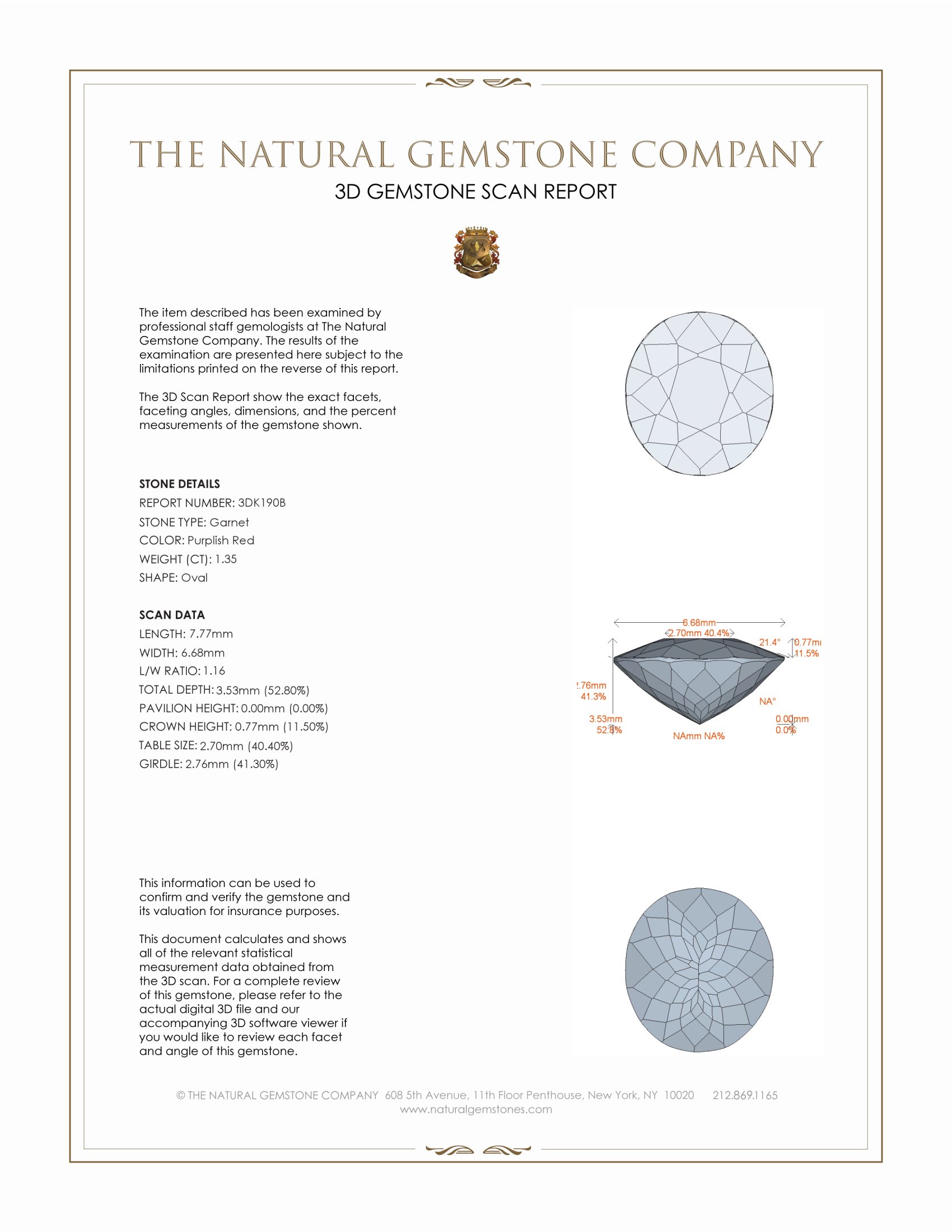 1.35 Ct. Garnet from Ceylon (Sri Lanka)