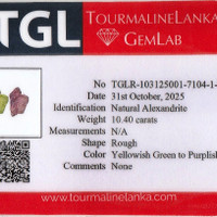 10.41 Ct. Alexandrite Crystal from Ceylon (Sri Lanka) Scan Report