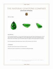1.30 Ct. Tsavorite Garnet from Tanzania Appraisal