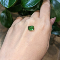 3.15 Ct. Cabochon Tsavorite Garnet from Tanzania Life Style