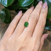 3.15 Ct. Cabochon Tsavorite Garnet from Tanzania Life Style