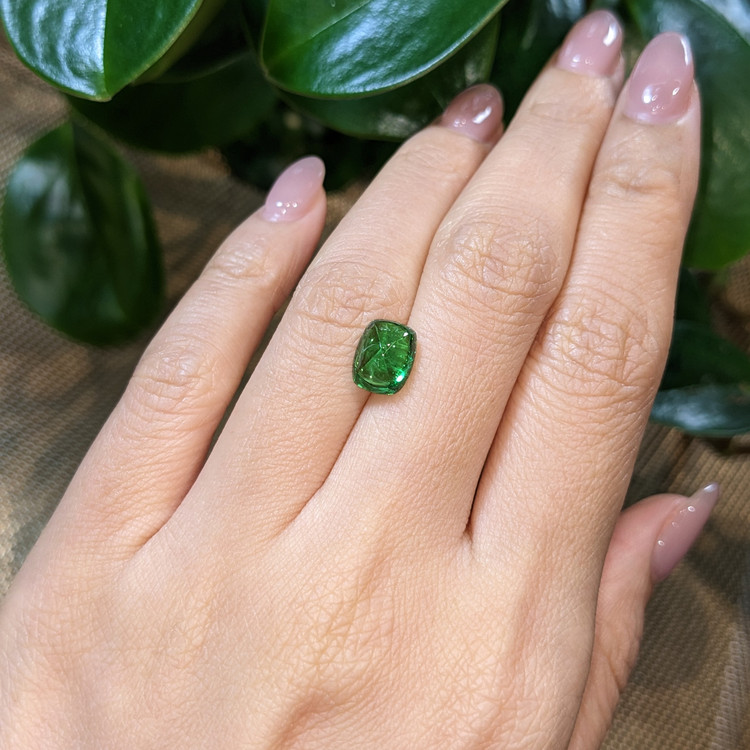 3.15 Ct. Cabochon Tsavorite Garnet from Tanzania