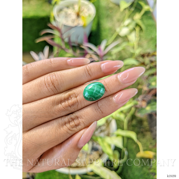 11.41 Ct. Cabochon Malachite from Russia