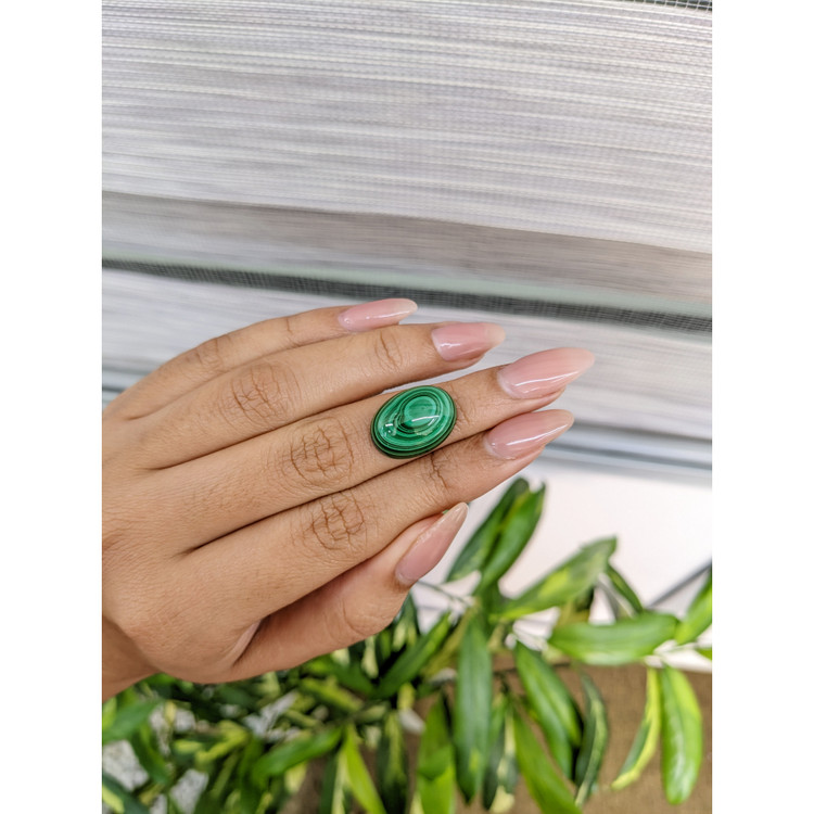 21.13 Ct. Cabochon Malachite from Russia
