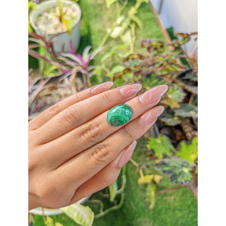 21.43 Ct. Cabochon Malachite from Russia