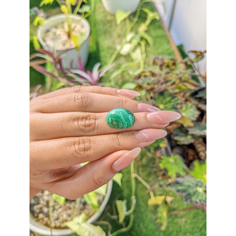 21.43 Ct. Cabochon Malachite from Russia