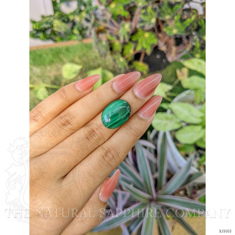17.96 Ct. Cabochon Malachite from Russia