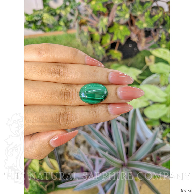 17.96 Ct. Cabochon Malachite from Russia
