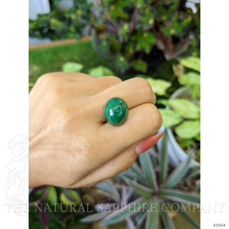 24.81 Ct. Cabochon Malachite from Russia