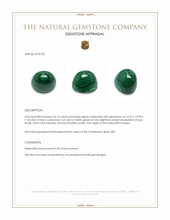 26.16 Ct. Cabochon Malachite from Russia Appraisal
