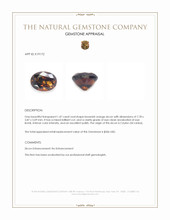 1.47 Ct. Brownish Orange Zircon from Ceylon (Sri Lanka) Appraisal