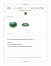 5.89 Ct. Bluish Green Cabochon Jade from Burma (Myanmar) Appraisal