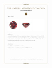 1.09 Ct. Garnet from Ceylon (Sri Lanka) Appraisal