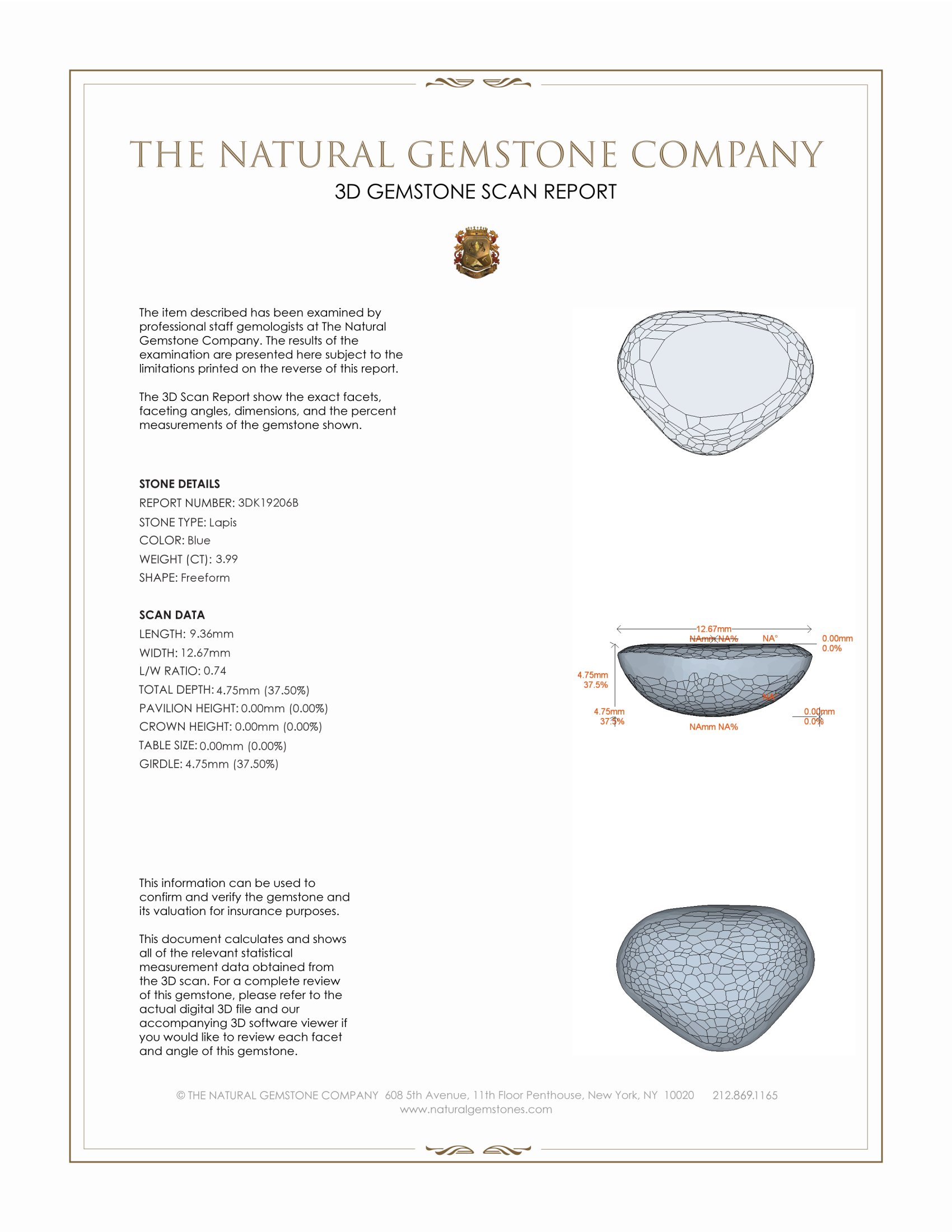 3.99 Ct. Cabochon Lapis from Afghanistan