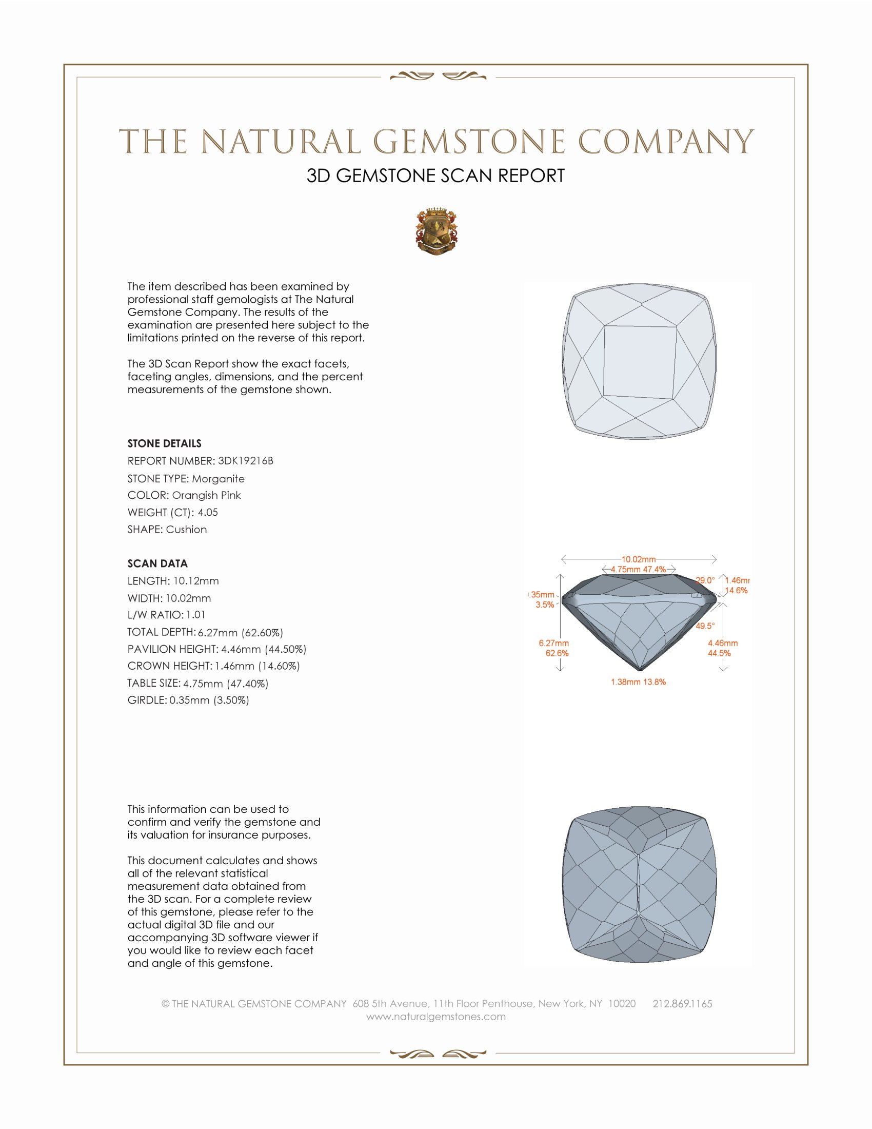 4.05 Ct. Morganite from Brazil