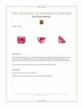 1.07 Ct. Pink Tourmaline from Mozambique Appraisal